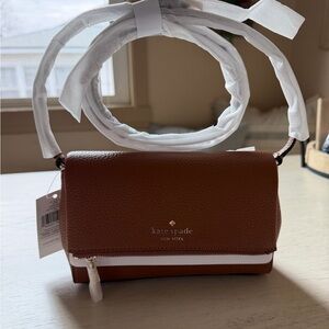 NWT Kate Spade Warm Gingerbread Mini Leila Crossbody Bag